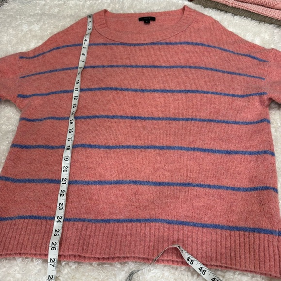 J Crew Alpaca Merino Wool Crewneck Stripe Pink/Blue sweater AK162 Sz Medium - Picture 5 of 11